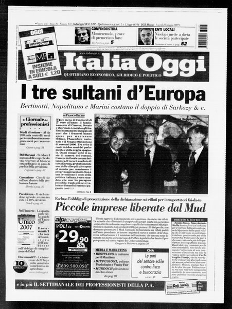 Italia oggi : quotidiano di economia finanza e politica